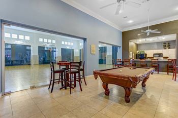Billiards table in clubhouse